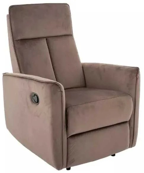 Polohovacie kreslo Maxime Velvet, hnedá