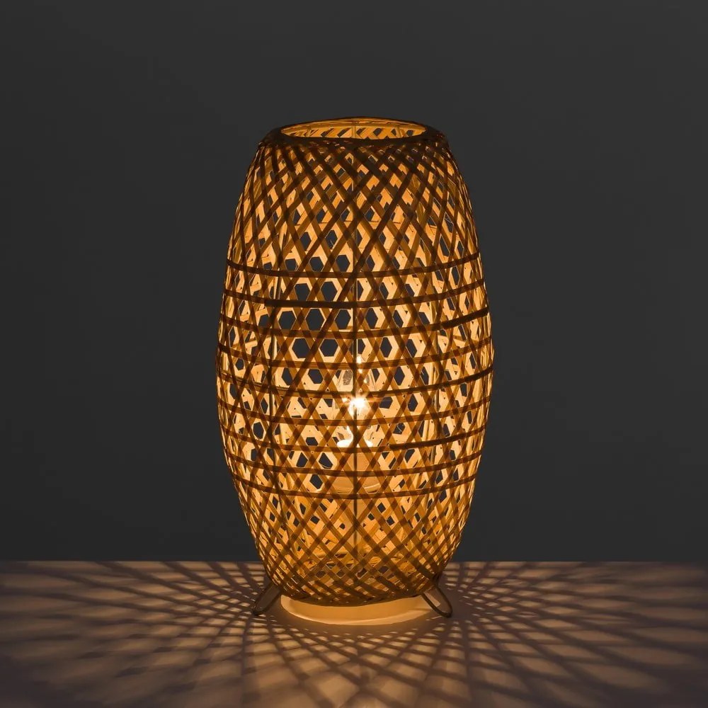 Bambusová stolová lampa v prírodnej farbe s bambusovým tienidlom (výška 36 cm) Natural Way – Casa Selección