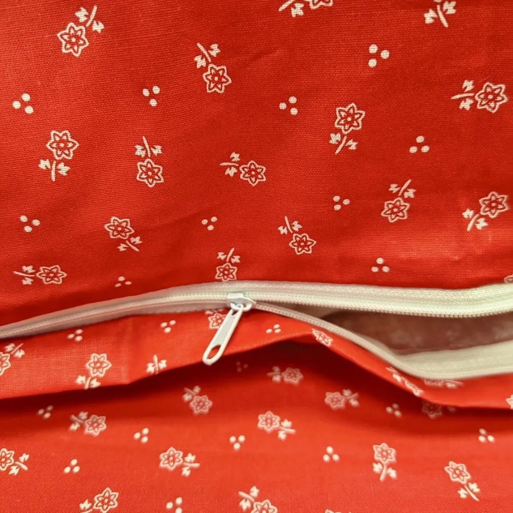 Obliečky bavlnené Marta červená 140x200cm+90x70cm TiaHome