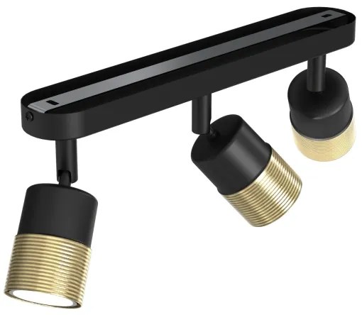 Bodové svietidlo MIZU 3xGU10/8W/230V čierna/mosadz