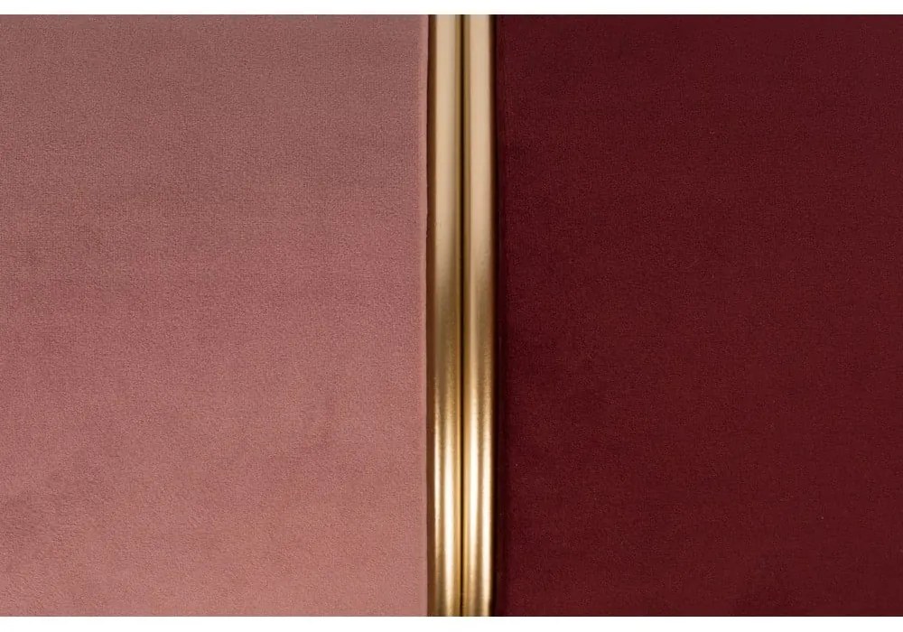 Červený/ružový zamatový taburet Bubbly – White Label