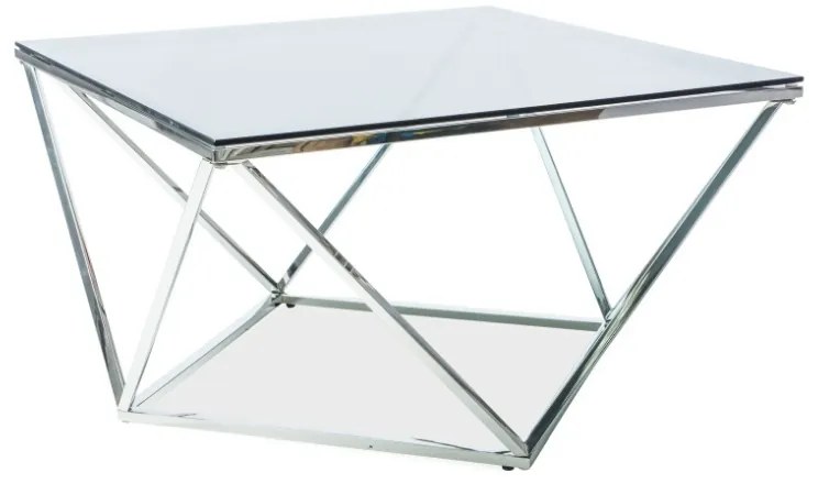 Konferenčný stolík Silver A III 80 x 80 cm, číra / strieborná