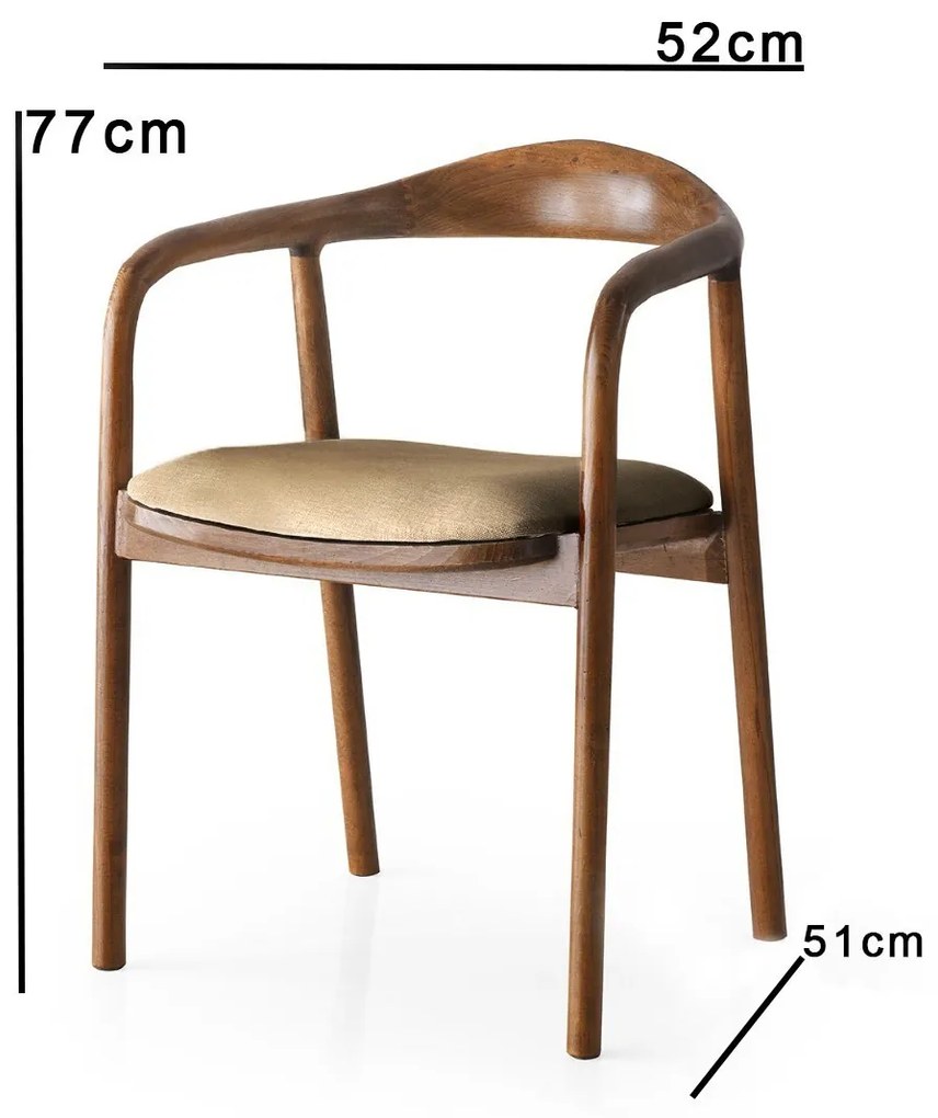 Jedálenská stolička PA z masívu svetlohnedá/prírodná hnedá