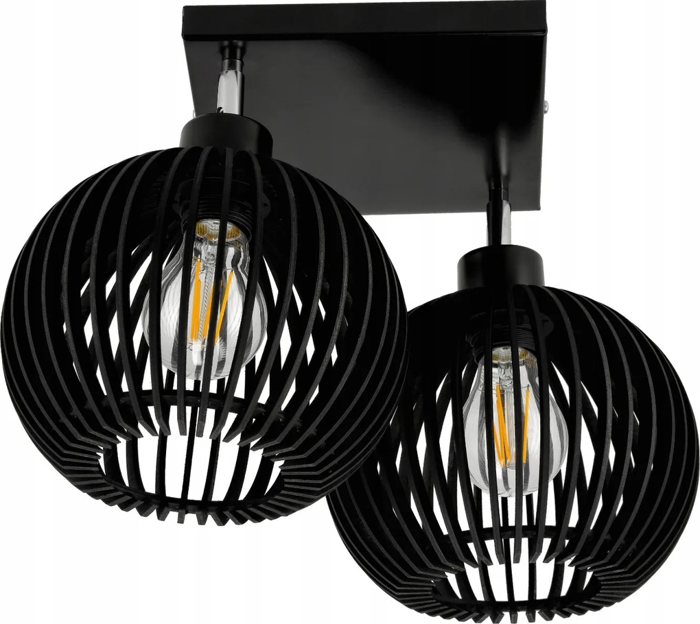 BERGE LED stropné svietidlo drevený luster do izby 2xE27 drevený