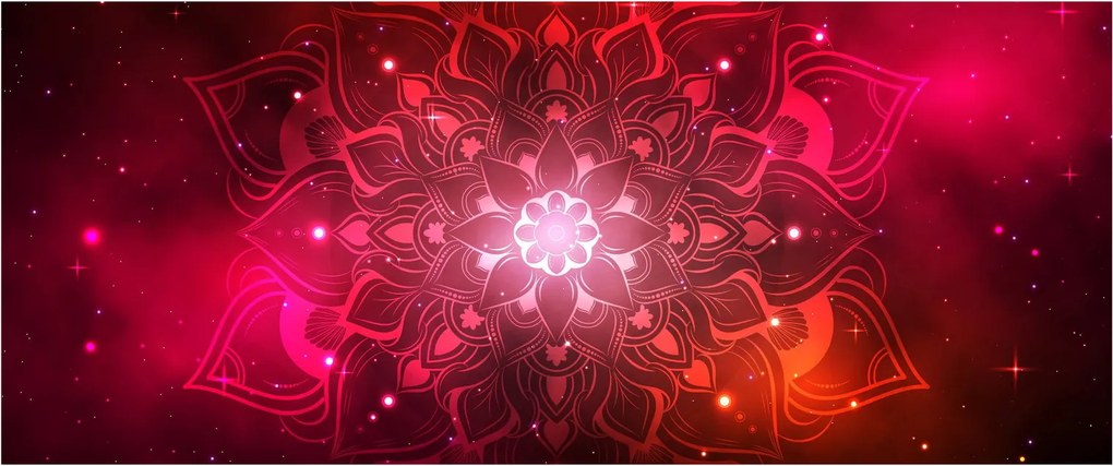 Obraz červené abstrakcie (120x50 cm)