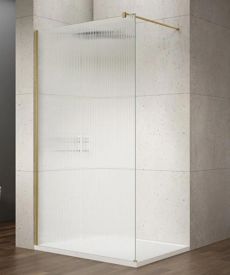 Gelco, VARIO GOLD MATT jednodielna sprchová zástena na inštaláciu k stene, sklo nordic, 1400 mm, GX1514-10