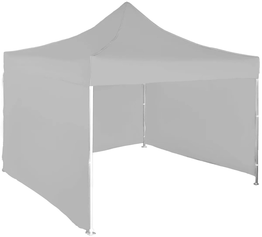 Rýchlorozkladací nožnicový stan 3x3m – hliníkový, 3 bočné plachty, Sivá / antracitová