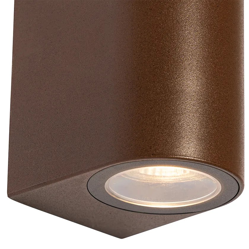 Vonkajšia nástenná lampa hrdzavohnedá plastová oválna 2-svetlá - Baleno