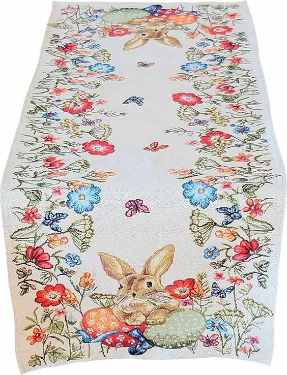 Gobelínový obrus Zajačik na lúke 35 × 90 cm