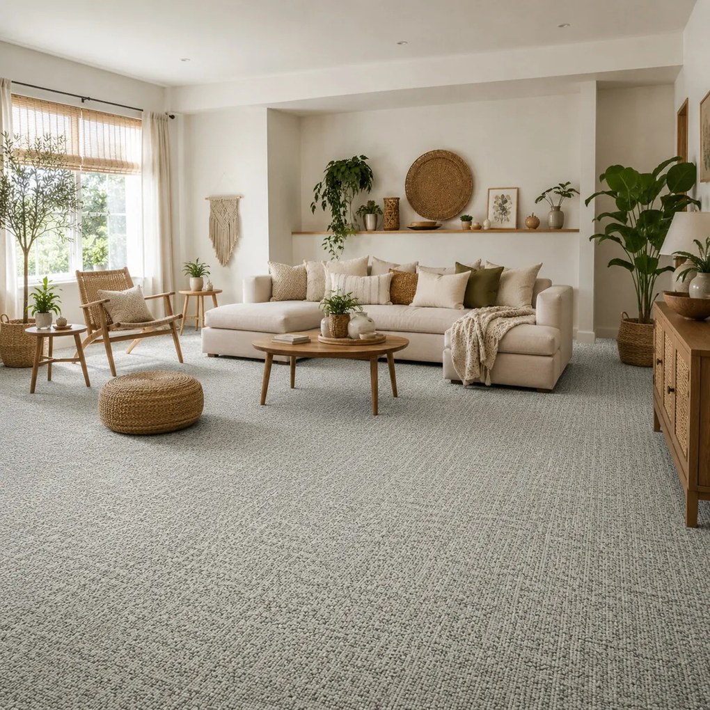 Timzo, Metrážny koberec Loft 44, na mieru, šíře 4m,5m, šedá, filc, obývacia izba