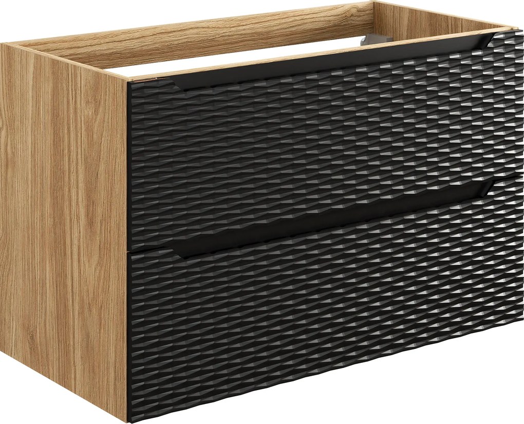 Comad Kúpeľňová skrinka pod umývadlo Ocean Black 90 čierna/dub olejovaný