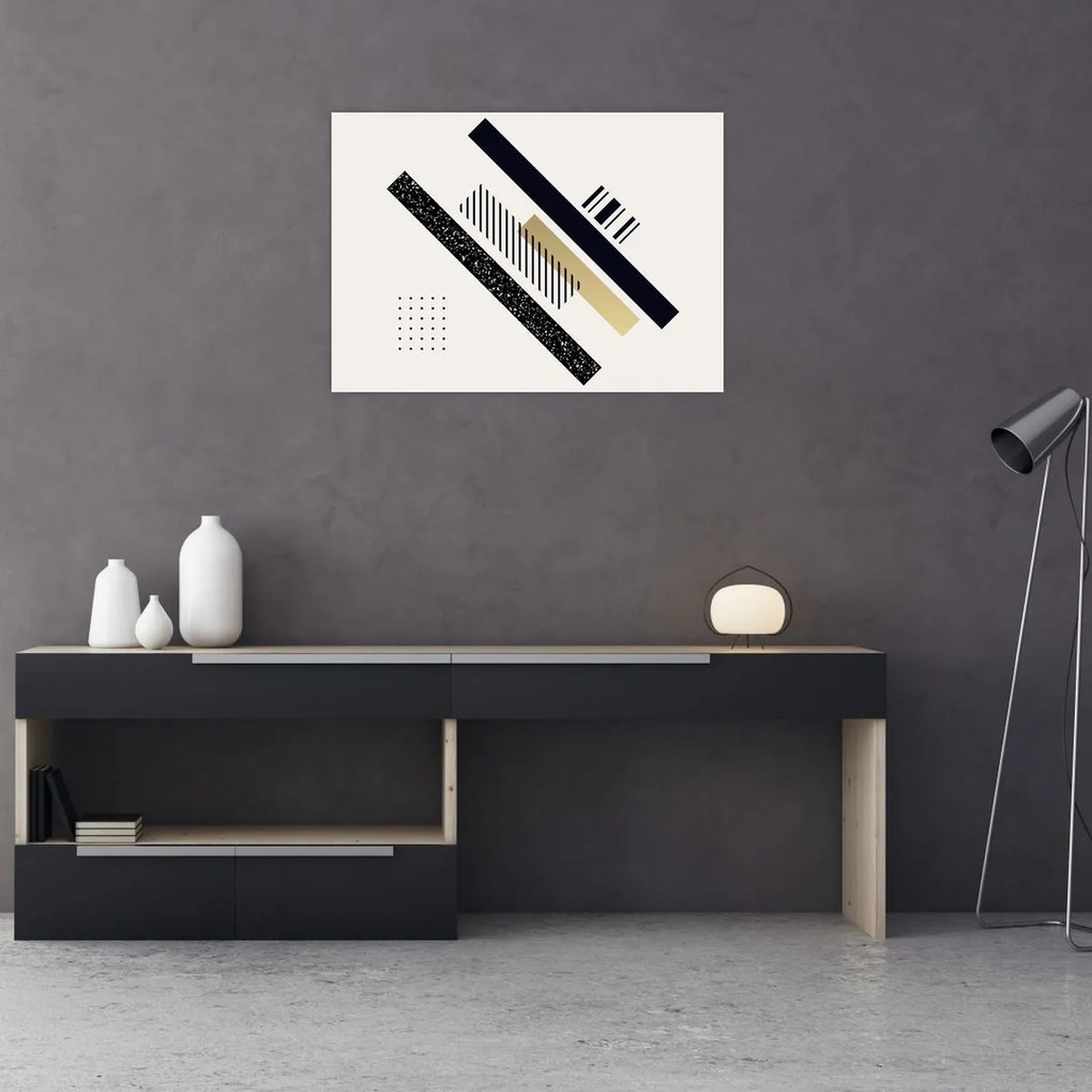 Sklenený obraz - Geometrické tvary N⁰5 (70x50 cm)