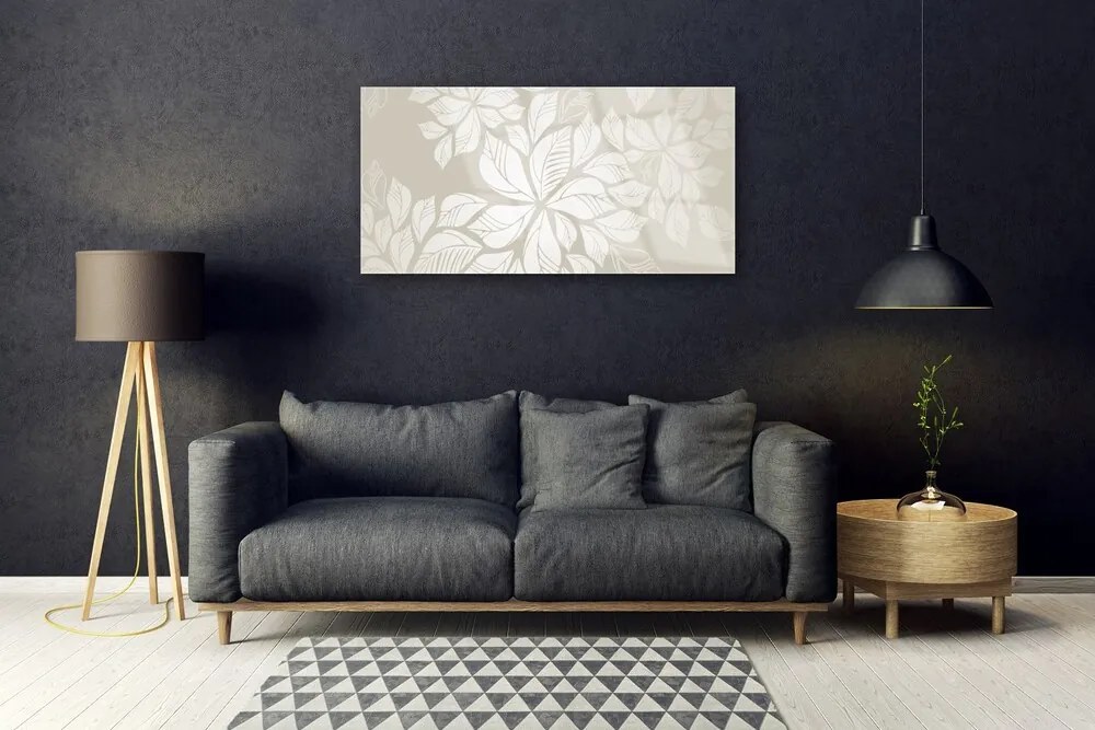 Obraz na skle Kvety rastlina umenie 100x50 cm