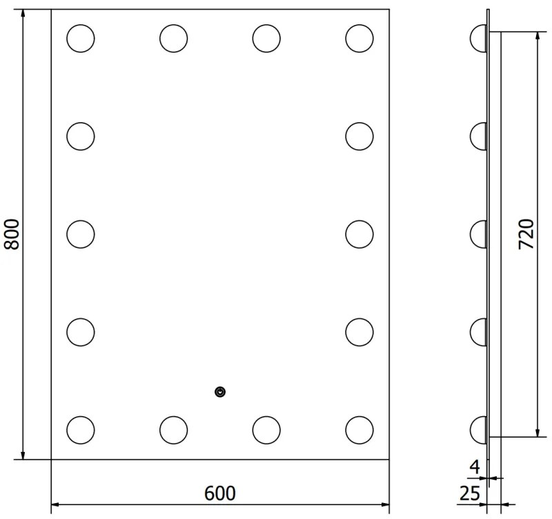 Mexen Dona, LED kúpeľňové zrkadlo s podsvietením 60 x 80 cm, 6000K, ochrana proti zahmlievaniu, 9818-060-080-611-00