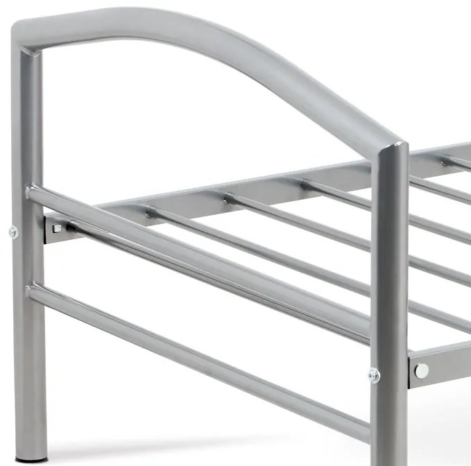 Autronic BONTEC Jednolôžková posteľ 94x207cm, kov, čierna, BED-1900 BK Farba: Strieborná