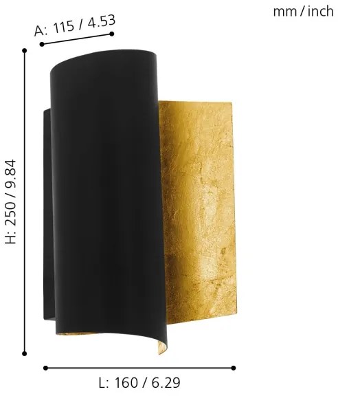 Eglo 98759 - Nástenné svietidlo FALICETTO 1xE27/40W/230V