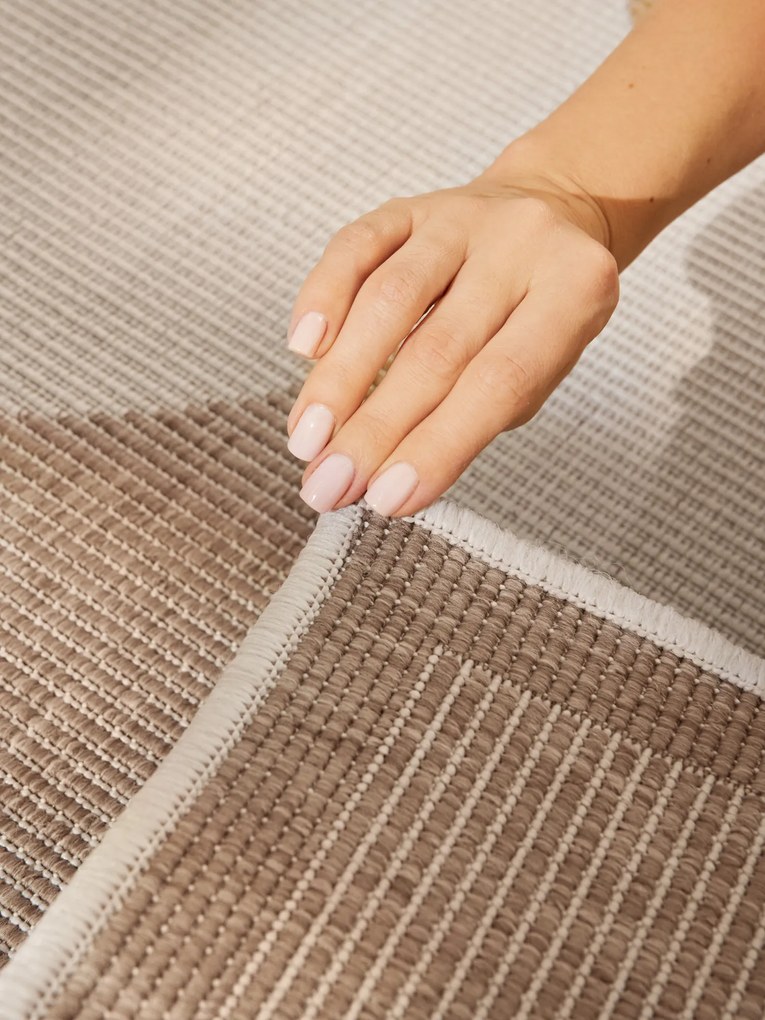 Kusový koberec Duet Bowen 106245 Beige/White - na von aj na doma, 160x230, béžová, chodba / predsieň, NORTHRUGS