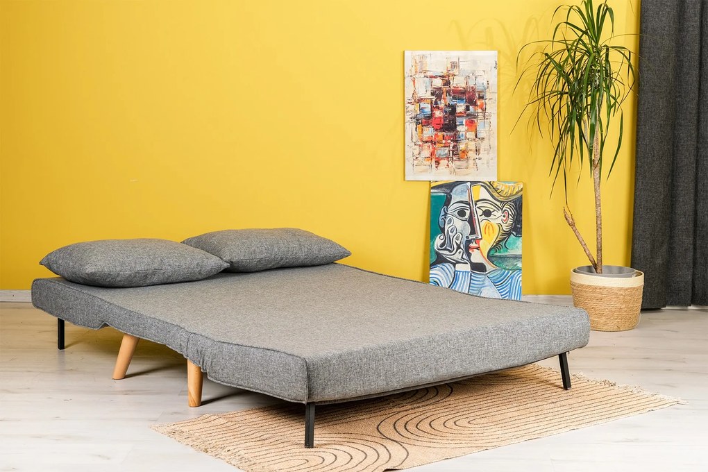 Pohovka futon Fillie (Svetlá sivá). Akcia -17%. Vlastná spoľahlivá doprava až k Vám domov. 1073400