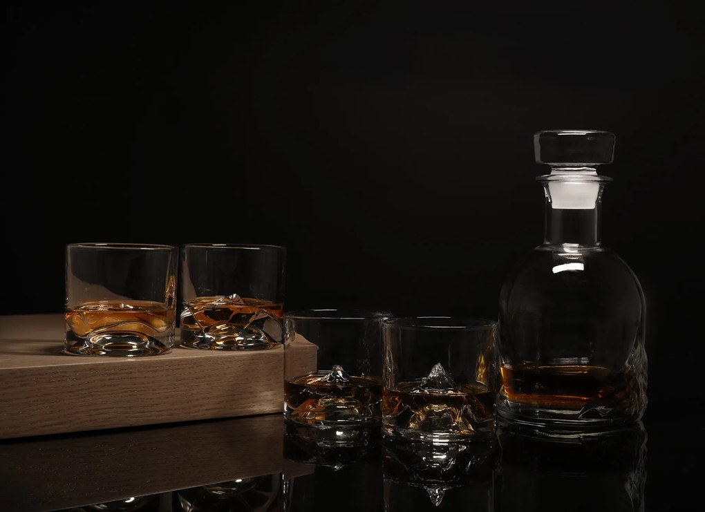 Karafa na whisky The Peaks s pohárikmi 5 dielov