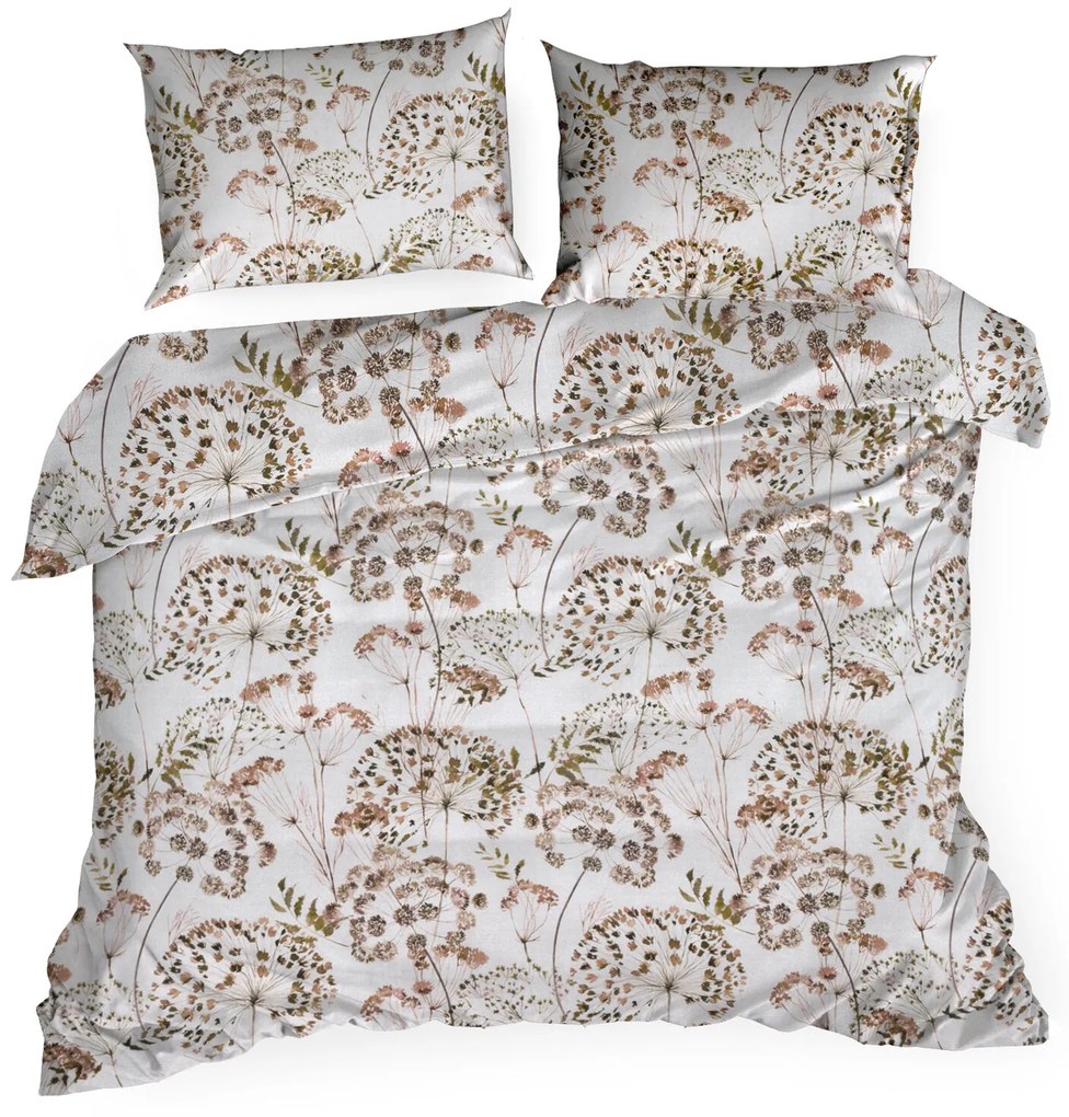 RENFORCÉ OBLIEČKY JULITA 200X220 CM, 2 KS 70X80 CM KVETY