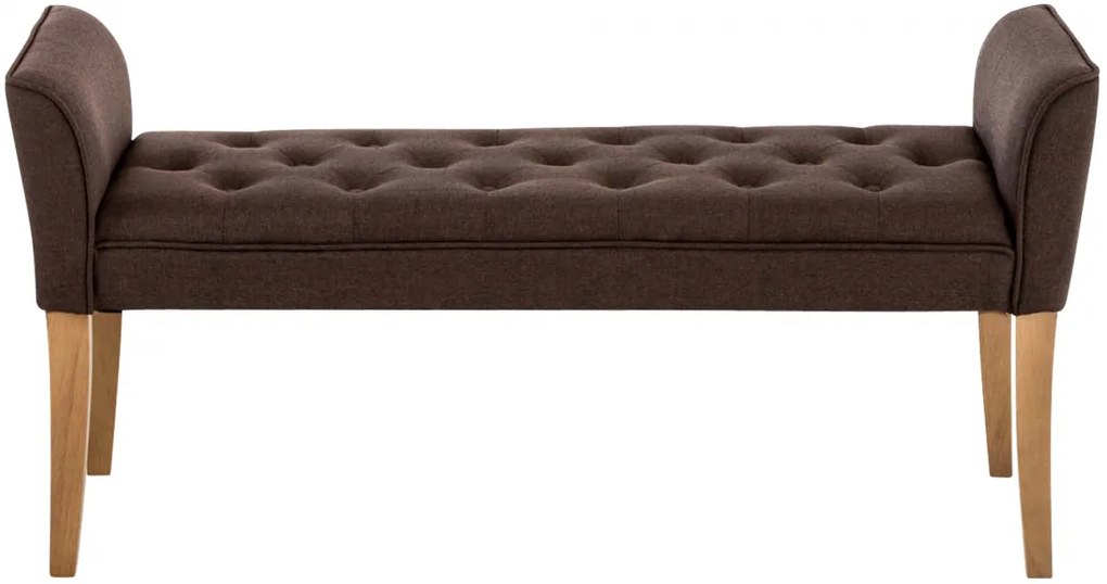 Lavica Cleopatra Chaiselongue látka, nohy antik svetlé - Hnedá
