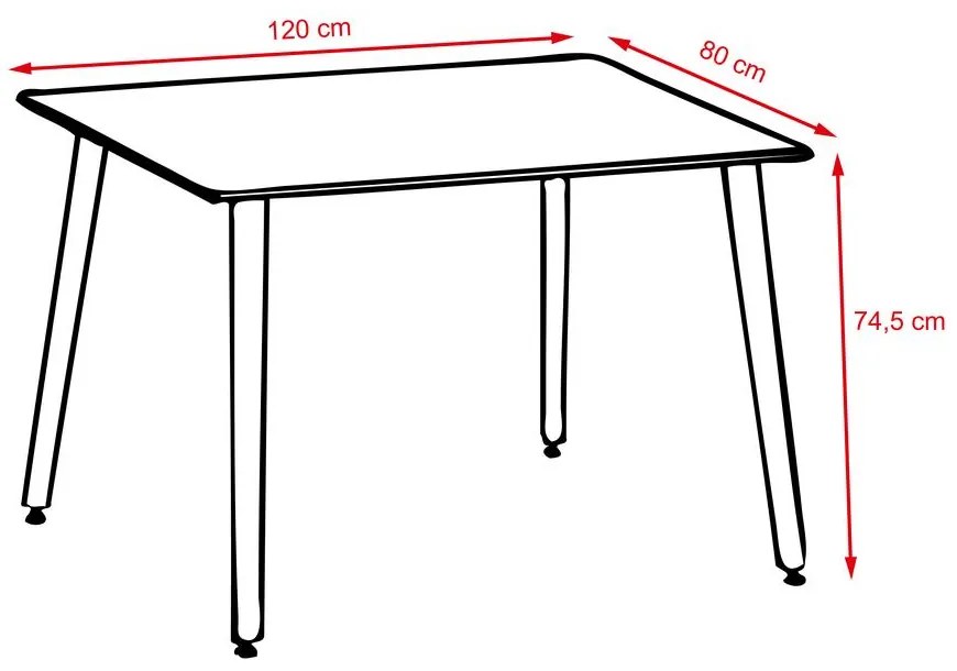Set jedálenského nábytku stôl KARUP + 4ks stolička ANDERSON sivá