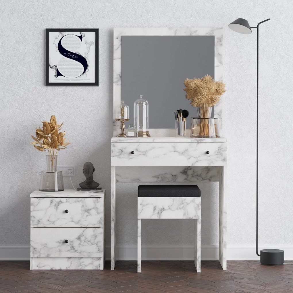 Toaletný stolík Nice - Carrara Marble