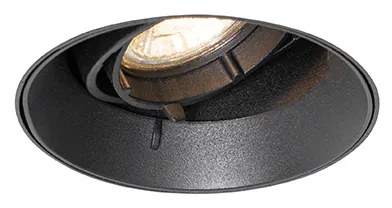 Moderné zapustené bodové svetlo čierne GU10 okrúhle bez rámu - Oneon