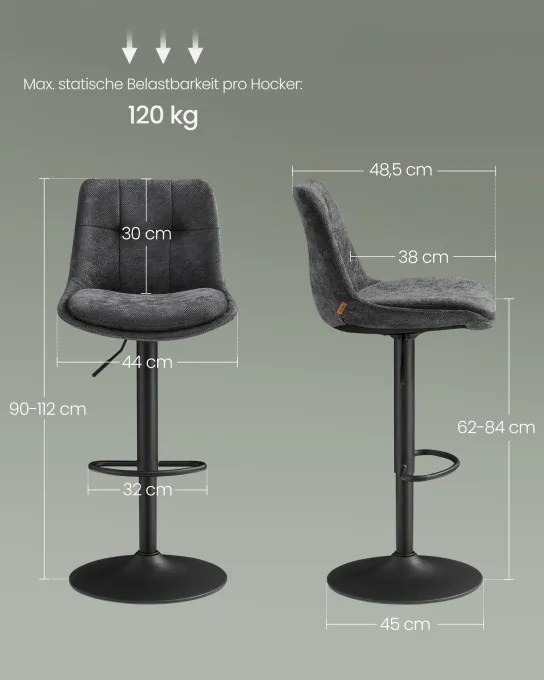 Set dvoch barových stoličiek LJB195G02