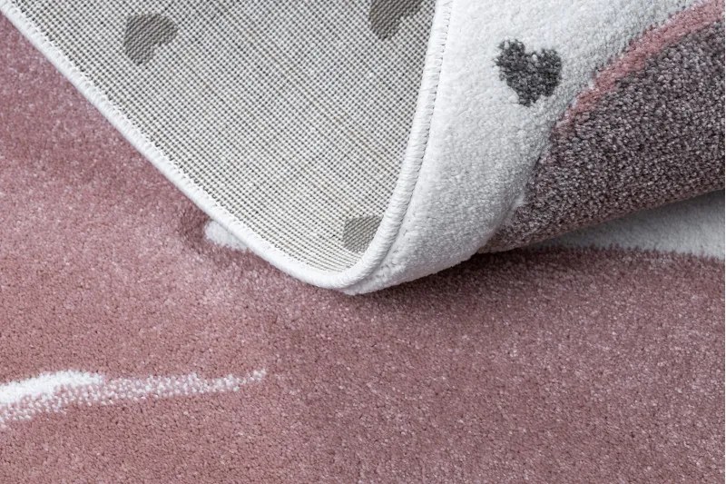 Dywany Łuszczów, Detský kusový koberec Petit Flamingos hearts cream, 160x220, ružová, detská izba