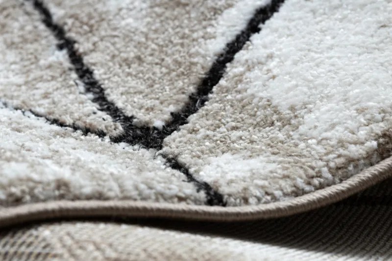 Moderný koberec COZY Polygons, geometrický, hnedý