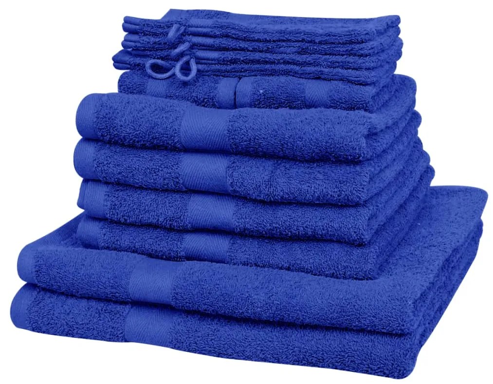 vidaXL Domáce uteráky sada 12 kusov bavlna 500g/m² kráľovská modrá