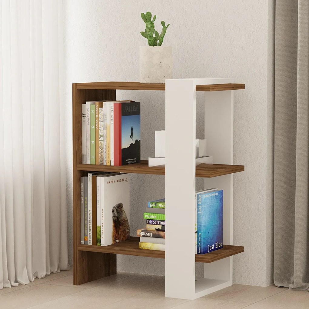 Knižnica Gaye Walnut White