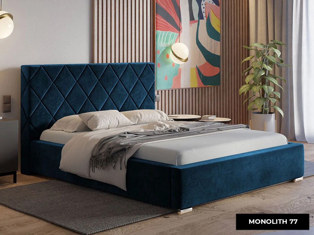 PROXIMA.store - Dizajnová čalúnená posteľ TORI ROZMER: 160 x 200 cm, FARBA NÔH: chrómová