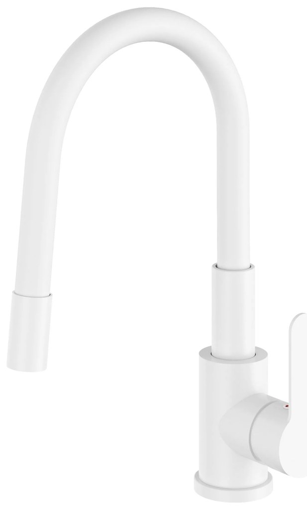 Gamma Flex 2000, stojanková drezová batéria s flexibilným ramenom, biela matná, GMA-BFX-2000AWH