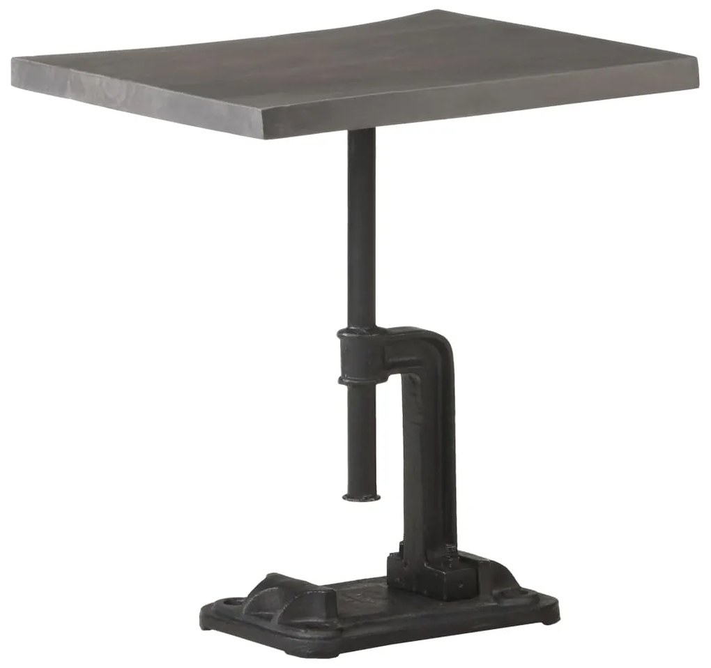 vidaXL Príručný stolík sivý 45x35x48 cm akáciový masív a liatina