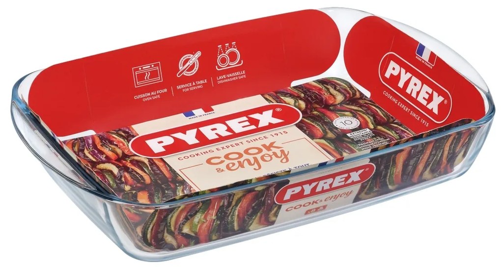 Pyrex Sklenený pekáč 4,9 l, 40 x 27 x 7 cm, L