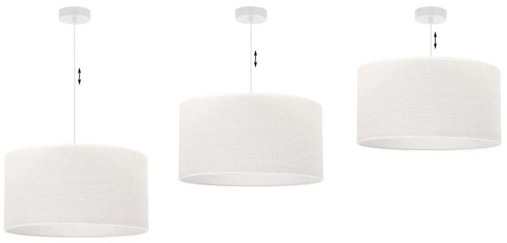 Závesné svietidlo Juta, 1x biele jutové tienidlo, (fi 45cm), w