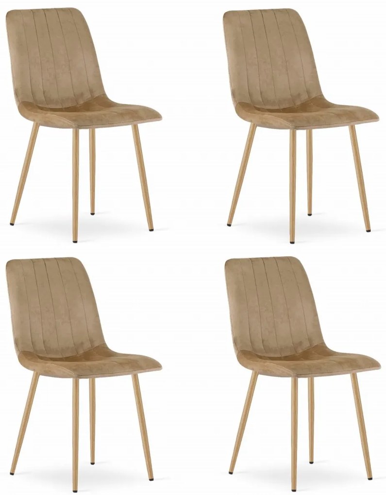 Hnedá zamatová stolička LAVA