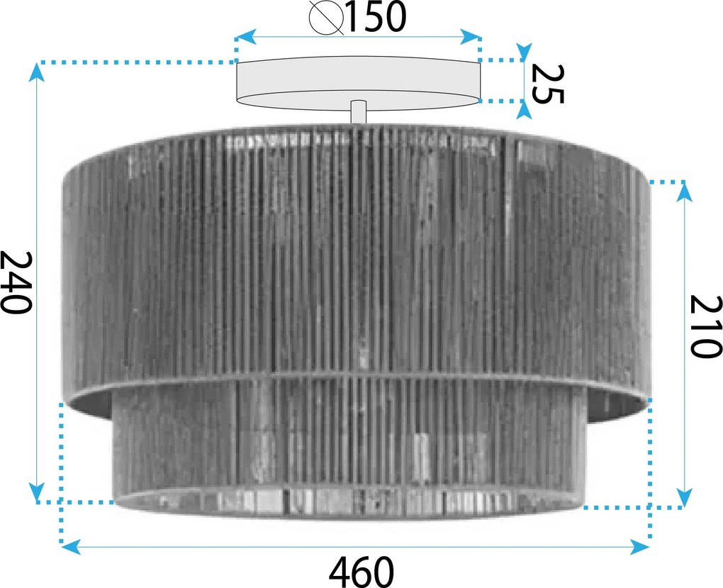 Toolight Toolight, závesné svietidlo 46cm, 1xE27, APP1838-1F, hnedá, OSW-01669
