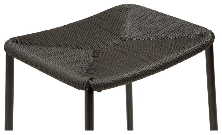 Čierna barová stolička s oceľovými nohami DAN-FORM Stiletto, výška 68 cm