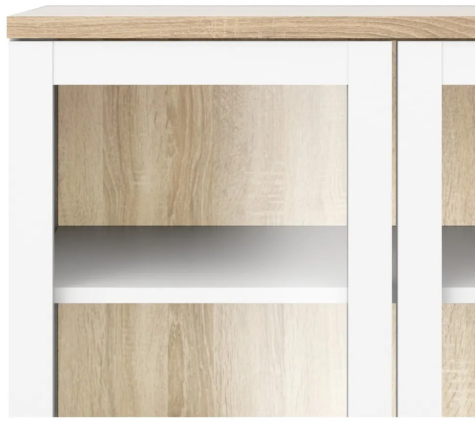 Biela/v prírodnej farbe vitrína v dekore duba 89x203x36 cm Roomers – Tvilum