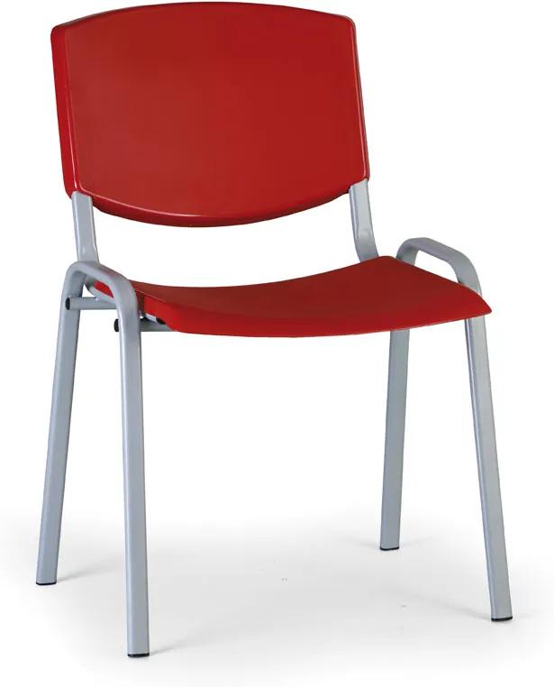 EUROSEAT Konferenčná stolička Smile, červená - konštrukcia sivá