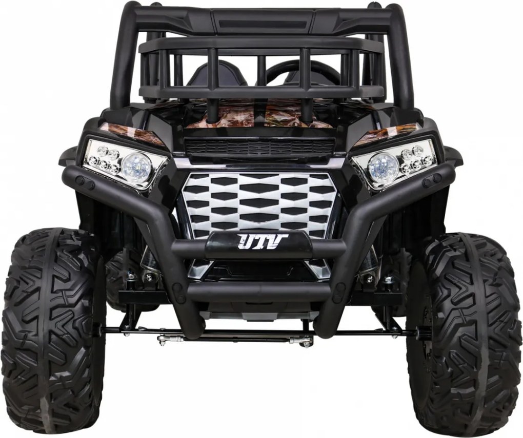 Ramiz Buggy UTV Off-roader pre deti čierna + diaľkové ovládanie + nosič batožiny + pomalý štart + EVA + MP3 LED