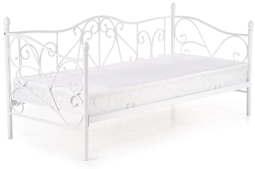 HL Jednolôžková kovová posteľ Sumatra - biela