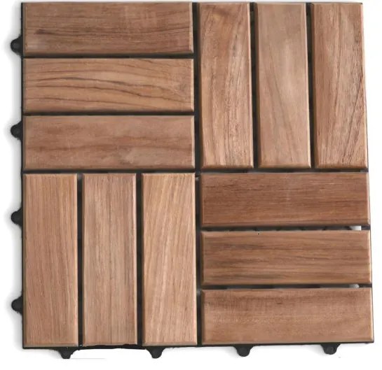 11 ks podlahových panelov z teakového dreva 1m²