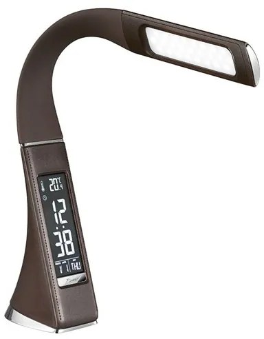 Solight WO46-H - LED stolná lampa stmievateľná s displejom LED/6W/230V hnedá