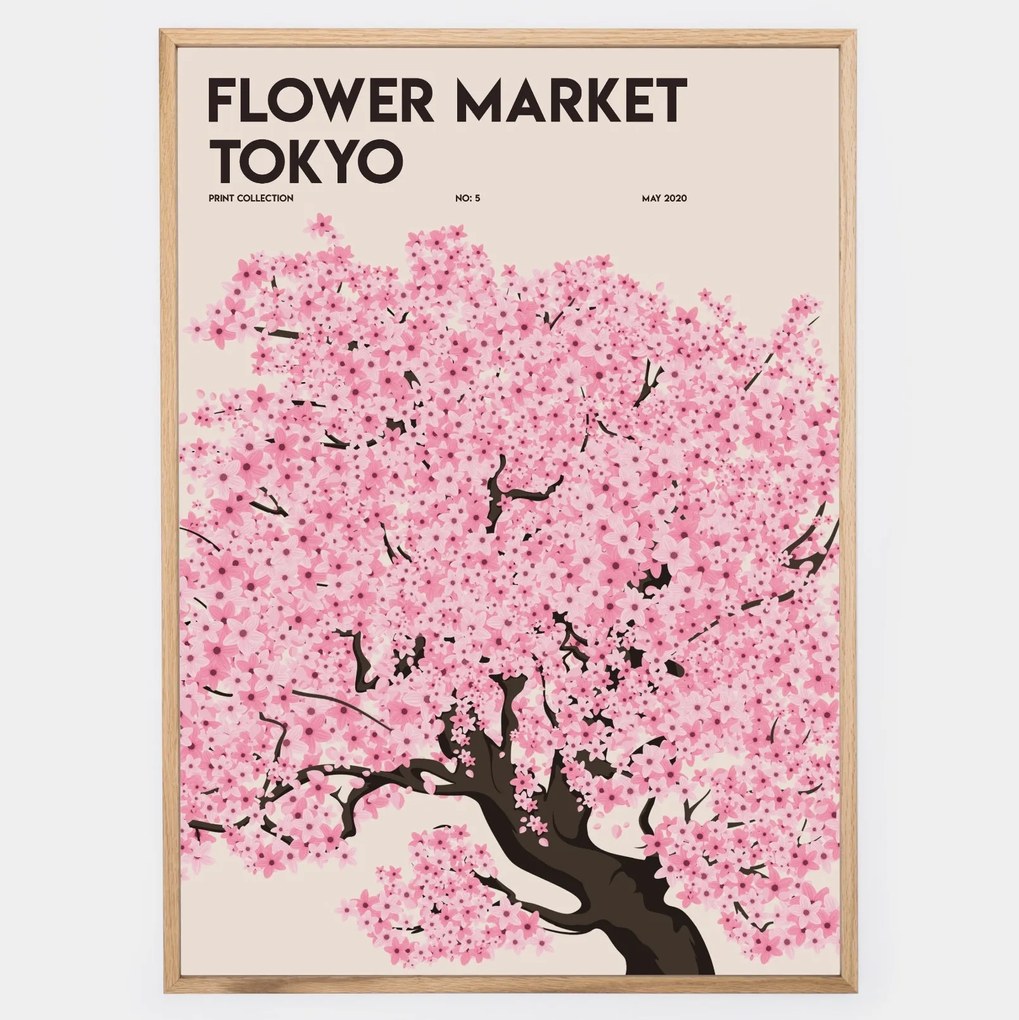 Plagát Flower Market Sakura Tree