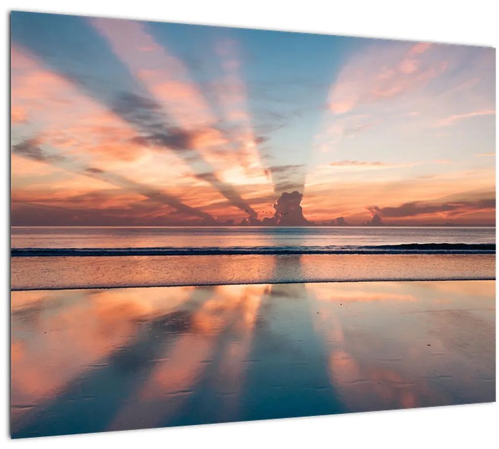 Sklenený obraz slnečných lúčov nad Daytonskú pláži (70x50 cm)