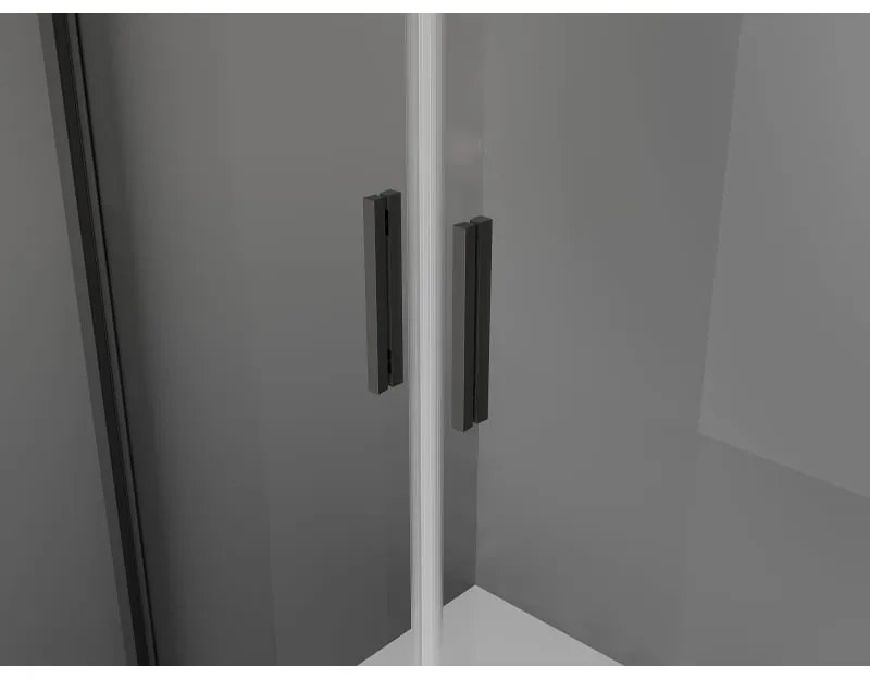 Mexen Exo, dvojkrídlové sprchové dvere 90x200 cm, 6mm číre sklo, čierny profil, 814-090-000-70-00